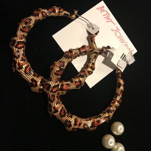 Betsey johnson bamboo hoop earrings.